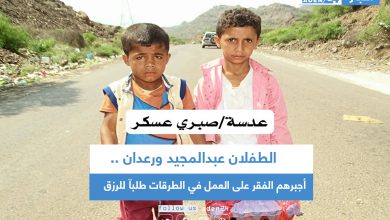 صورة الطفلان عبدالمجيد ورعدان .. أجبرهم الفقر على العمل في الطرقات طلبآ للرزق .