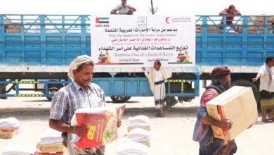 صورة 37 طناً من المساعدات الإماراتية لأسر شهداء شبوة