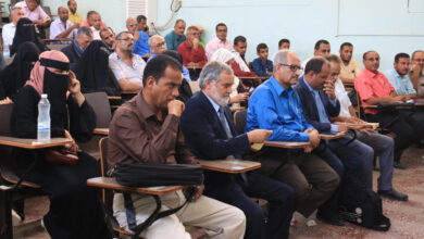 صورة الجعدي يحضر المناقشات العلنية لأطروحة الدكتوراه الموسعة للباحثة انتصار السقاف