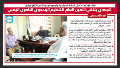 صورة إنفوجرافيك|تفاصيل لقاء الجعدي بالأمين العام للتنظيم الوحدوي الناصري