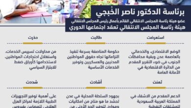 صورة إنفوجرافيك| برئاسة الدكتور الخبجي هيئة رئاسة الانتقالي تعقد اجتماعها الدوري