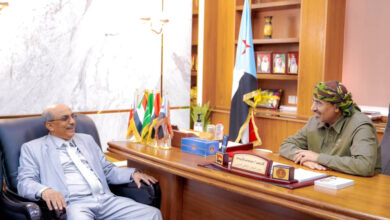 صورة لدى لقائه وكيل المحافظة سعدان.. الرئيس الزُبيدي: #المهرة تُمثل أهميةً استراتيجية وبُعدًا تاريخيًا وحضاريًا لـ #الجنوب