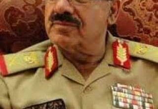 صورة قائد قوات الأحزمة الأمنية  يعزي في وفاة محمد راجح لبوزة