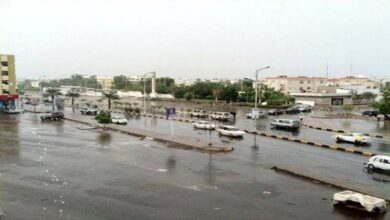 صورة توقعات بهطول أمطار على العاصمة عدن خلال الساعات القادمة