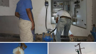 صورة مؤسسة مياه عدن تدشن التشغيل التجريبي لبئر في حقل بئر ناصر بـ لحج