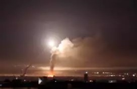 صورة تفجير صاروخ باليستي قبل وصوله الأراضي السعودية