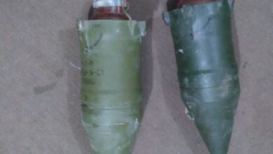 صورة حزام لحج يعثر على قذائف معدة للتفجير