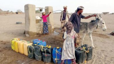 صورة تحذير دولي من مخاطر ندرة المياه في اليمن