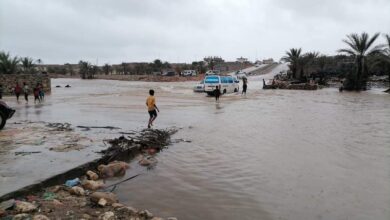 صورة توزيع مساعدات إيوائية للمتضررين من السيول في سقطرى