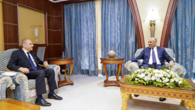صورة الرئيس الزُبيدي يلتقي السفير المصري
