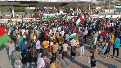 صورة مظاهرات حاشدة في العاصمة عدن تضامناً مع غزة وتنديدا بجرائم الإحتلال