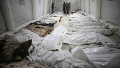 صورة يوم دامٍ في غزة.. مستشفى الأهلي يفيض بالجثث