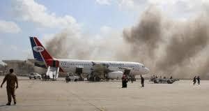 صورة الذكرى الثالثة لقصف مطار عدن الدولي.. لا سلام مع الإرهاب