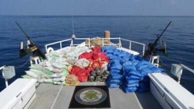 صورة ضبط شحنة مخدرات في بحر العرب