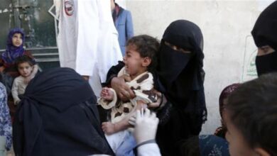 صورة تقارير دولية تكشف زيادة حالات الإصابة بالحصبة  في اليمن
